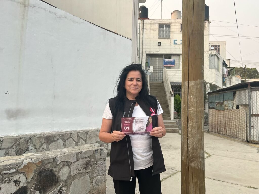 Sandra Carolina Arellano, candidata a Magistrada Administrativa, visita Villa Verde y dialoga sobre el proceso electoral judicial