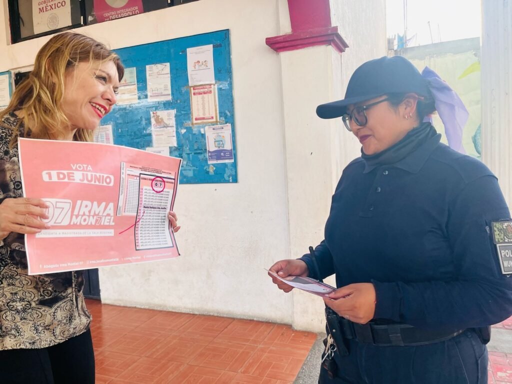 Irma Montiel, candidata a Magistrada Electoral, visita Villa Alta, Tlaxcala, para promover el voto informado