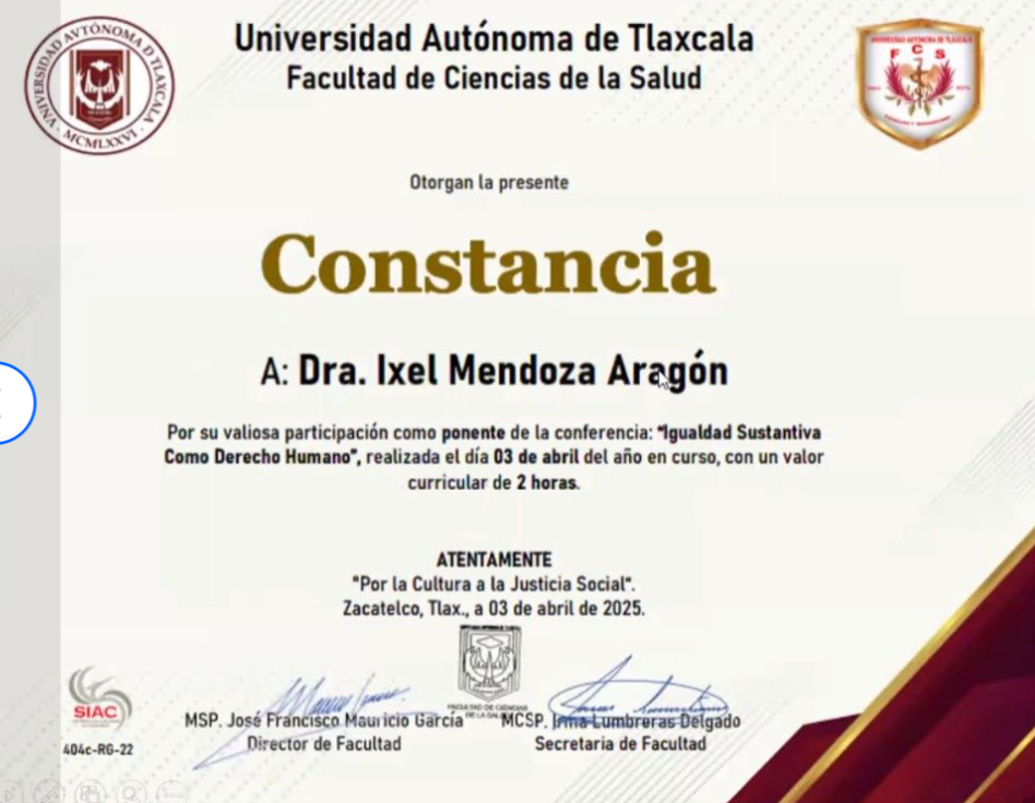 Ixel Mendoza reflexiona sobre igualdad sustantiva en foro académico de la UATx