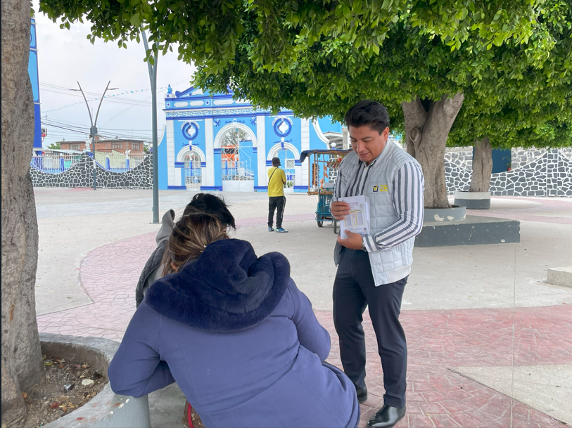 Visita del candidato a Juez de Distrito, Hugo Adrián Pérez Soto, al municipio de Juan C. Bonilla